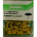 Kit 40 Chinchetas Plastificadas Amarillas